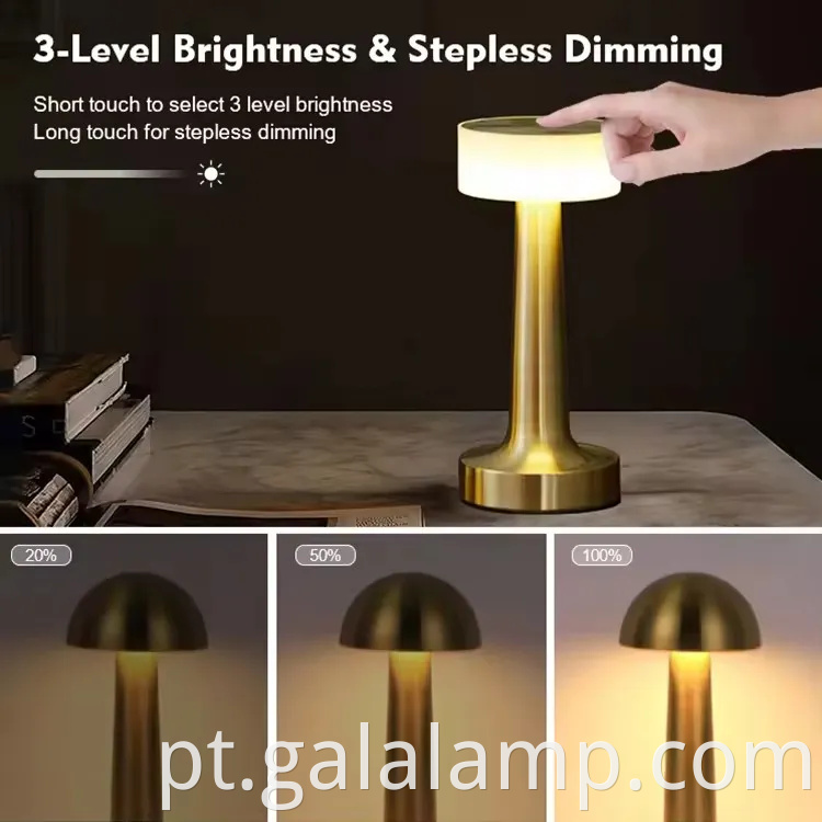 Lâmpada de mesa de ferro forjada elegante com carregamento USB conveniente